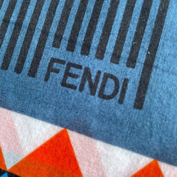 Fendi Cotton Geometric Scarf 41" x 40" - Picture 3 of 14